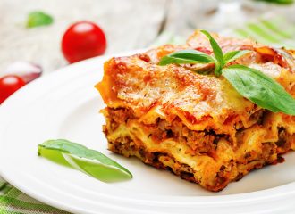 Lasagna con ricotta y mozzarella